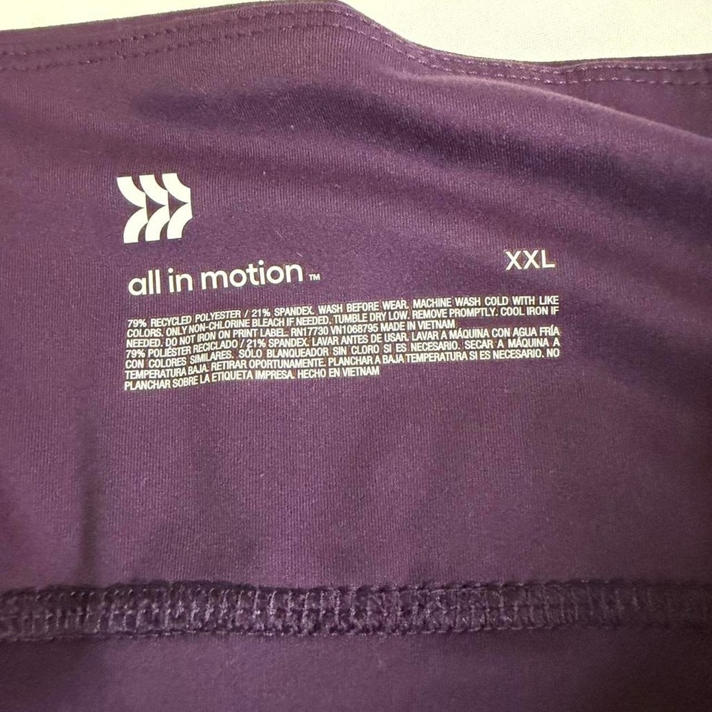 All in Motion High Rise Leggings Women's XXL Purple Performance Activewear - Picture 4 of 6